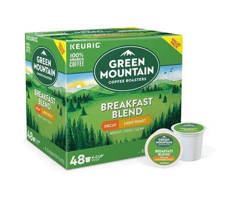 Green Mountain Coffee Roasters Breakfast Blend Decaf, Keurig K-Cup Pods, Light Roast Coffee, 48 ...