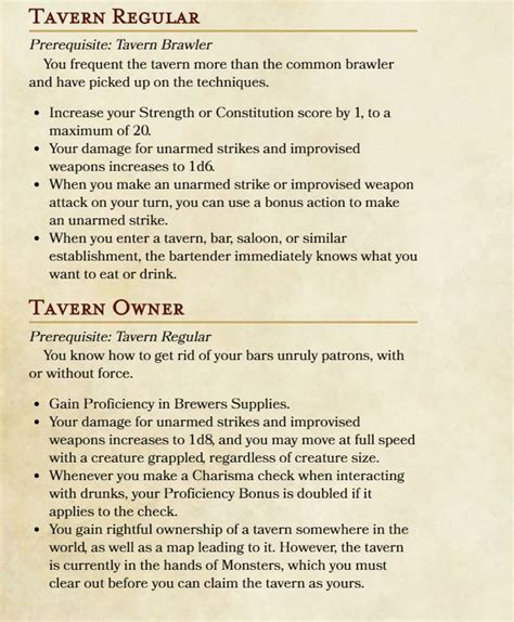 Tavern Brawler "improvement" feats | Dungeons and dragons rules, Dnd feats, Dungeon master's guide