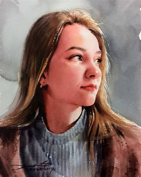 인물수채화 / Watercolor portrait painting . https://youtu.be/hWbuxLwALgY ...