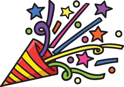 Party Popper Cartoon Colored Clipart Illustration 12902425 Vector Art ...