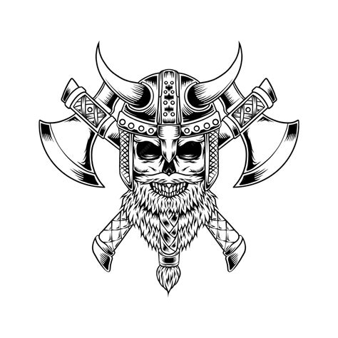 Premium Vector | Viking skull mascot logo