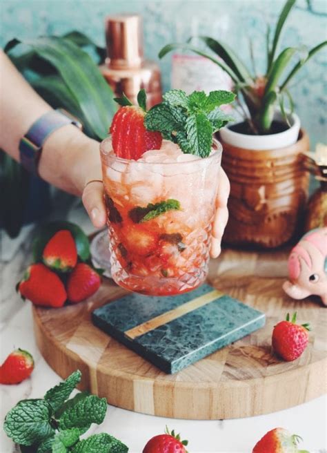 Ultra Refreshing Strawberry Mezcal Mojito Cocktail Recipe - Grilled Cheese Social