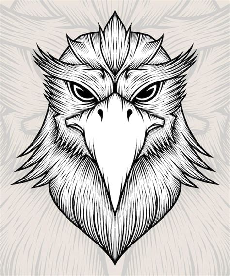 Premium Vector | Monochrome bird head