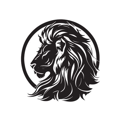 Stylish black lion logo on a white background - Vector 17203814 Vector Art at Vecteezy