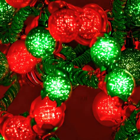 Red and Green Christmas Lights on a Strand · Creative Fabrica