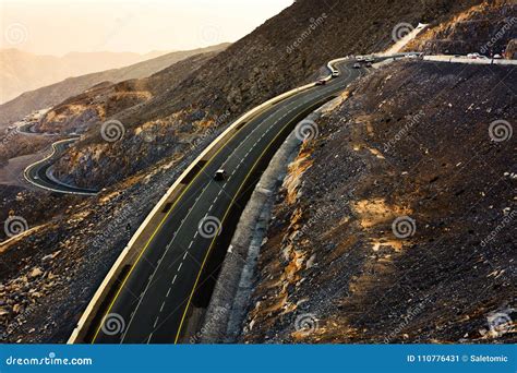 Jabal Jais Mountain Road at Sunset. the Highest Mountain in the Stock Image - Image of outdoor ...