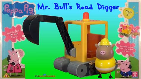 Peppa Pig Mr. Bull's Road Digger Playset vehicle with sound opening ...