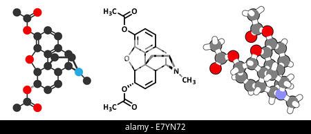 Heroin (diacetylmorphine, morphine diacetate, diamorphine) opioid Stock ...