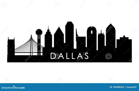 Dallas Skyline Silhouette Stock Illustrations – 511 Dallas Skyline ...