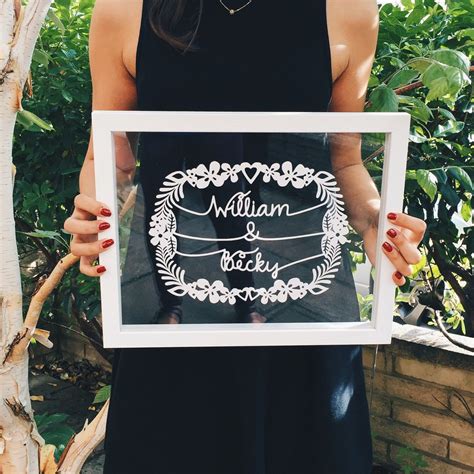 This wedding papercut design was adapted to include the same font style ...