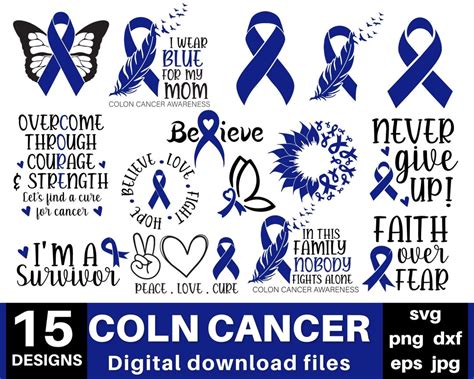 Colon Cancer Svg, Cancer Ribbon Svg, Cancer Awareness Svg, Cancer Svg ...