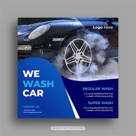 Premium Vector | Car wash banner design template