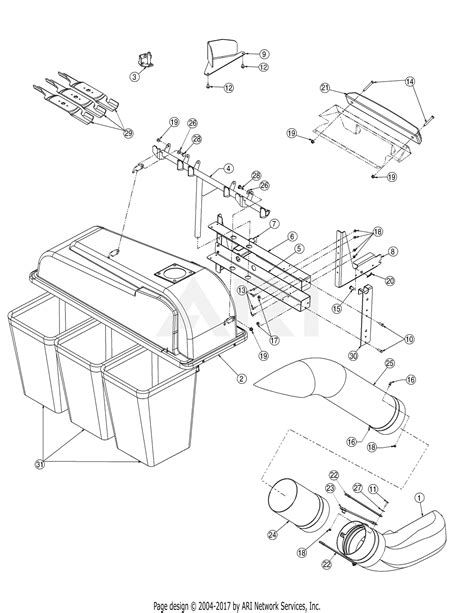 MTD 590-304-000 Triple Bagger Parts Diagram for General Assembly