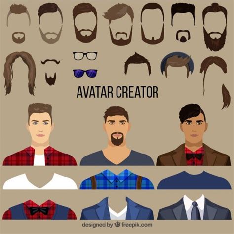 Flat Male Avatar Creator Free Vector | Avatar creator, Avatar, Face icon