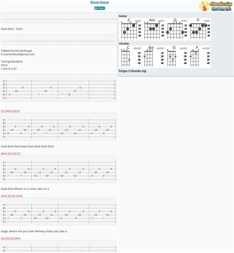 Chord: Doot-Doot - tab, song lyric, sheet, guitar, ukulele | chords.vip