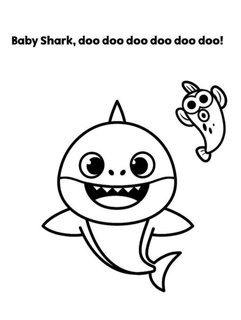 Pinkfong Riding Baby Shark Coloring Page - Free Printable Coloring Pages for Kids