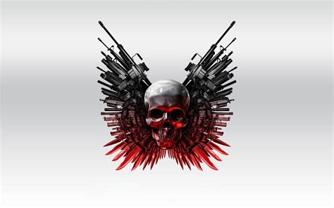 Download Gangster Skeleton With Lots Of Guns Wallpaper | Wallpapers.com