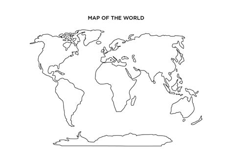 Free Printable Blank World Map With Continents [PNG & PDF]