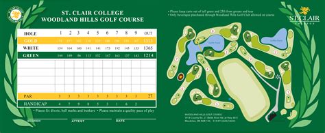 Scorecard – St. Clair College Woodland Hills Golf Course