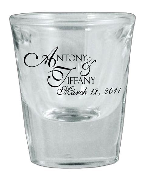 60 Wedding Favor Personalized Glass Shot Glasses by Factory21