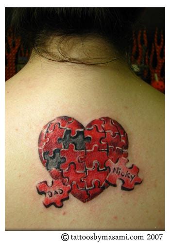 Heart Zigsaw Puzzle Tattoo by Masami Pinky Inagaki: TattooNOW