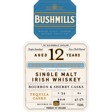 Buy Bushmills Private Reserve Tequila Cask 12 Year Old Online - Notable ...