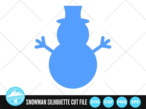 Christmas Snowman Silhouette SVG Files Snowman Cut Files | Etsy