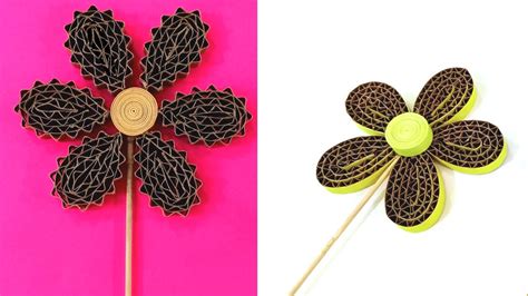 HOW TO MAKE CARDBOARD FLOWER | BEST OUT OF WASTE | DIY CARDBOARD DECORATION | Flower Making ...