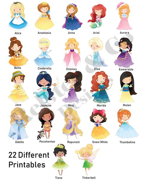 Princess Prints, Nursery Prints, Wall Decor, Bedroom Art Set of 23 Just Added Mirabel - Etsy