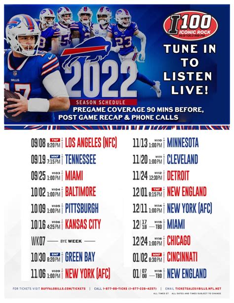 Buffalo Bills Schedule 2023 Printable - Free Printable Templates