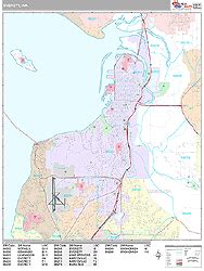 Everett Washington Zip Code Wall Map (Premium Style) by MarketMAPS