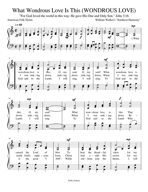 What Wondrous Love Is This (WONDROUS LOVE) Sheet music for Piano (Solo) | Musescore.com