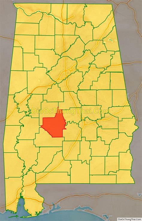 Map of Dallas County, Alabama