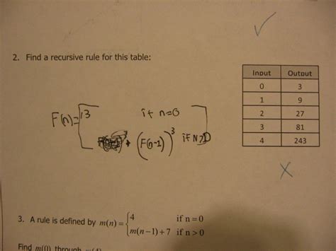 Matching a recursive function to a table – Math Mistakes