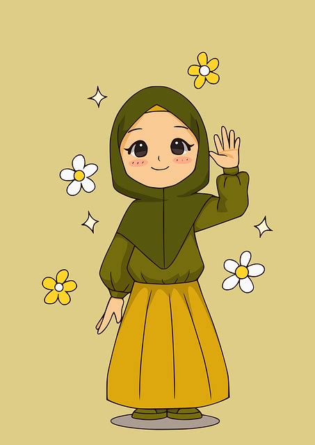 Musulmano Hijab Bambino Cartone - Grafica vettoriale gratuita su Pixabay