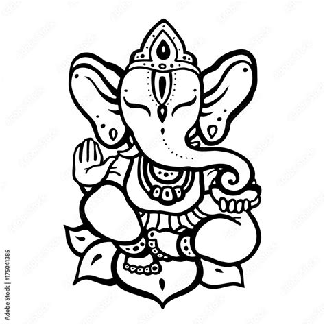 Hindu God Ganesha Stock Vector | Adobe Stock