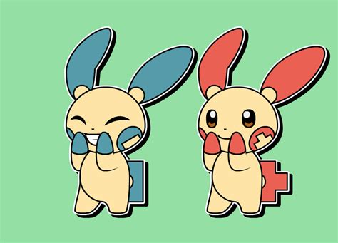 Plusle and Minun Cheering by Von-Vector on DeviantArt