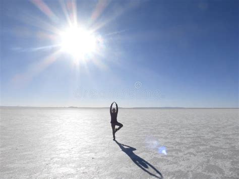 My Pose with the Sun at the Uyuna Salt Flats Stock Photo - Image of ...