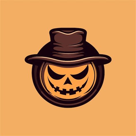 Premium Vector | Halloween theme cowboy pumpkin logo