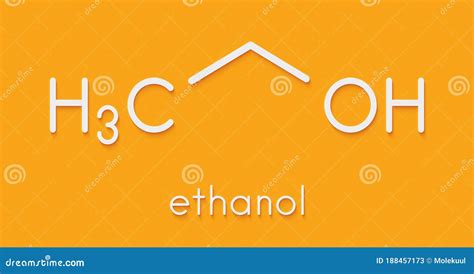 Alcohol Ethanol, Ethyl Alcohol Molecule, Chemical Structure. Skeletal ...