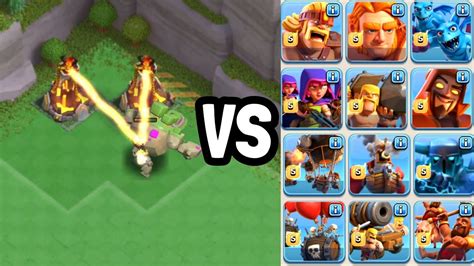 MAX INFERNO TOWER VS Every TROOP including MOUNTAIN GOLEM In The CLAN ...