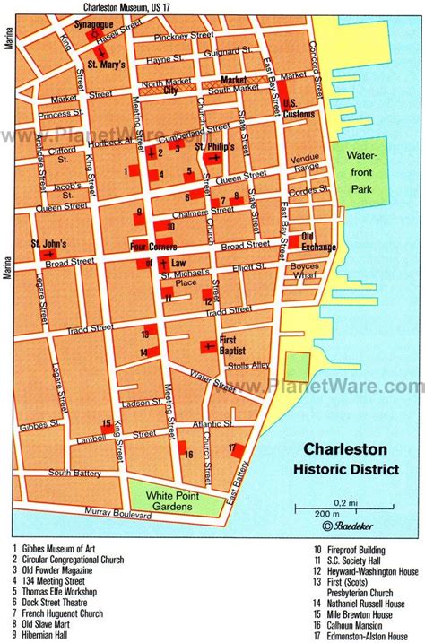 Charleston Map - Tourist Attractions | Charleston map, Charleston sc ...