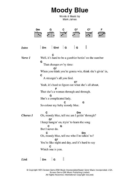 Moody Blue by Elvis Presley - Guitar Chords/Lyrics - Guitar Instructor