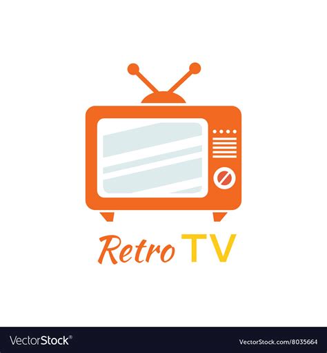 Retro Tv Logo Design Flat Icon Royalty Free Vector Image