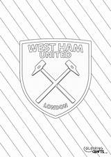 Striped West Ham United Badge Printable Colouring Page  Crafts sketch template