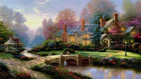 Thomas Kinkade Summer Paintings | Thomas Kinkade Wallpaper, Paintings, Art, HD, Desktop ...