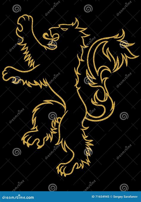 Gold Lion Tattoo Illustration Stock Illustration - Illustration of ...