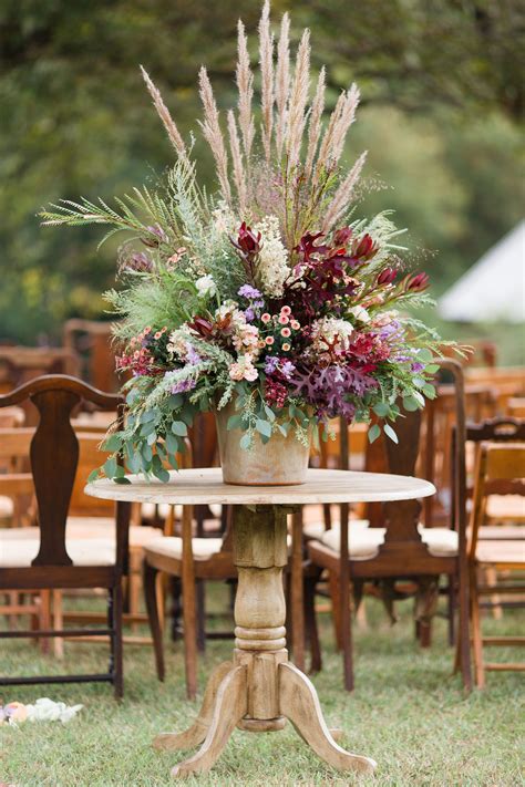 Wild Fall Flower Arrangement Aisle Decoration