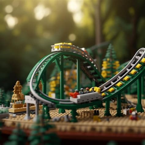 Premium AI Image | A lego train track with a train on it