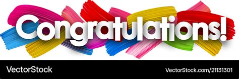 Congratulations banner with brush strokes Vector Image